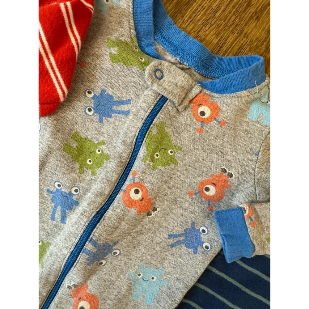 Baby Boy 0/3 Months Footed Sleepers Outfits‎ Zipper Pajamas Clothes Lot Monsters